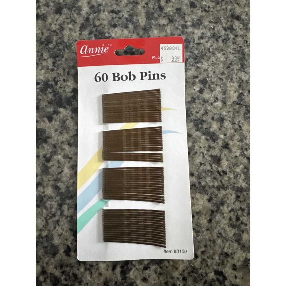 ANNIE 60 BOB PINS WITH RUBBER TIPS 2" BRONZE #3109 CRIMPED